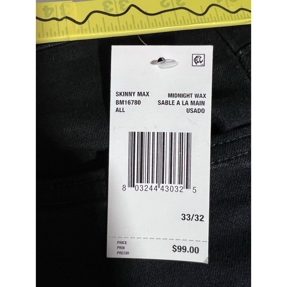 Buffalo David Bitton Skinny Max 33X32 Black Midnight Wax Classic Cowboy Jeans - Picture 2 of 16